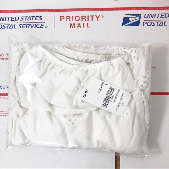 4SI3NNA White Off The Shoulder Eyelet Mini Dress - Picture 13 of 13